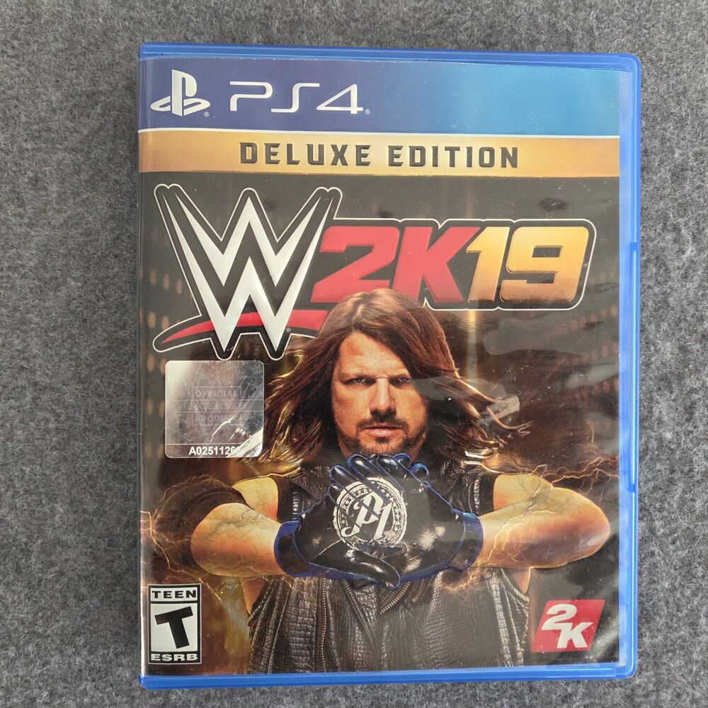 WWE 2K19 Deluxe Edition PS4 Complete CIB AJ Styles Teen 2K Sports